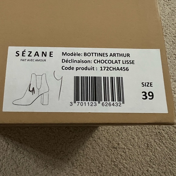 NEW Sézane Brown Leather Ankle Booties - Picture 4 of 5